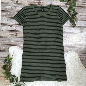 4/$20 FOREVER21 Olive Ribbed T-Shirt Dress M
